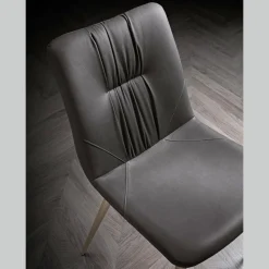 Viadurini Living Moderne Stühle-Wohnzimmerstuhl aus Faserstoff mit Ledereffekt und Metall Made in Italy - Gohan