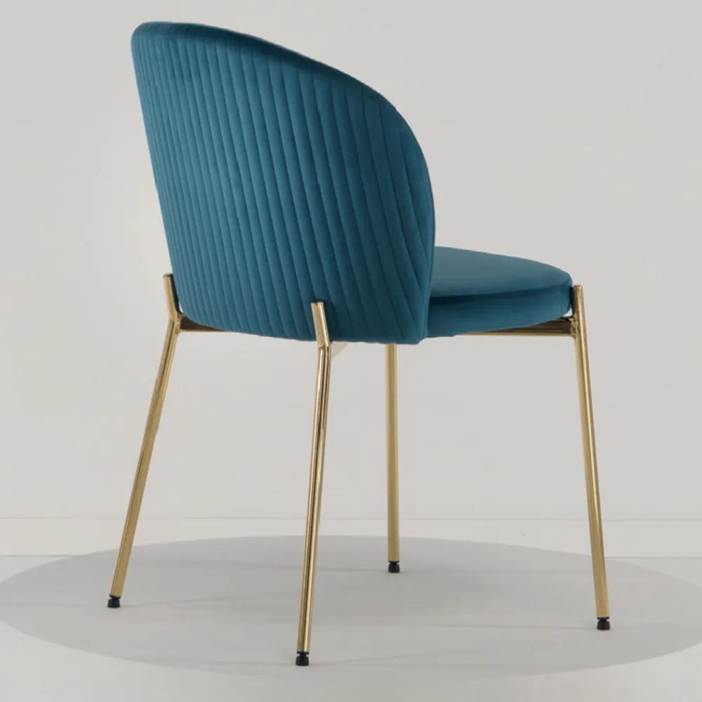 Viadurini Living Moderne Stühle-Wohnzimmerstuhl aus gepolstertem Samt und goldenem Metall 4 Stück - Assunta
