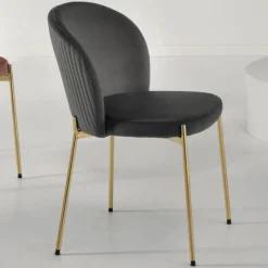 Viadurini Living Moderne Stühle-Wohnzimmerstuhl aus gepolstertem Samt und goldenem Metall 4 Stück - Assunta