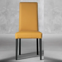 Viadurini Living Moderne Stühle-Wohnzimmerstuhl aus Holz und Kunstleder Sitzdesign Made in Italy - Agostina