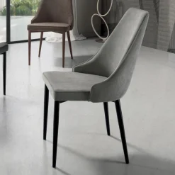 Viadurini Living Moderne Stühle-Wohnzimmerstuhl aus Stoff mit geformtem und gepolstertem Sitz 4 Stück - Isaak