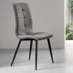 Viadurini Living Moderne Stühle-Wohnzimmerstuhl aus Stoff mit schwarzem Metallgestell 4 Stück - Menegildo