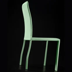 Viadurini Living Design Stühle-Wohnzimmerstuhl gepolstert mit wassergrünem Leder, hergestellt in Italien – Blumen