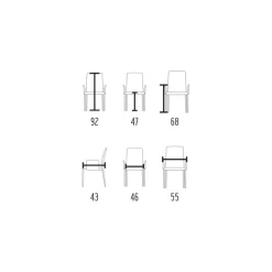 Viadurini Living Design Stühle-Wohnzimmerstuhl mit Armlehnen aus Leder in der Farbe Asche, hergestellt in Italien – Garten