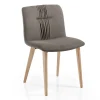 Viadurini Living Design Stühle-Wohnzimmerstuhl mit Stoffbezug und Beinen aus Eschenholz - Florinda