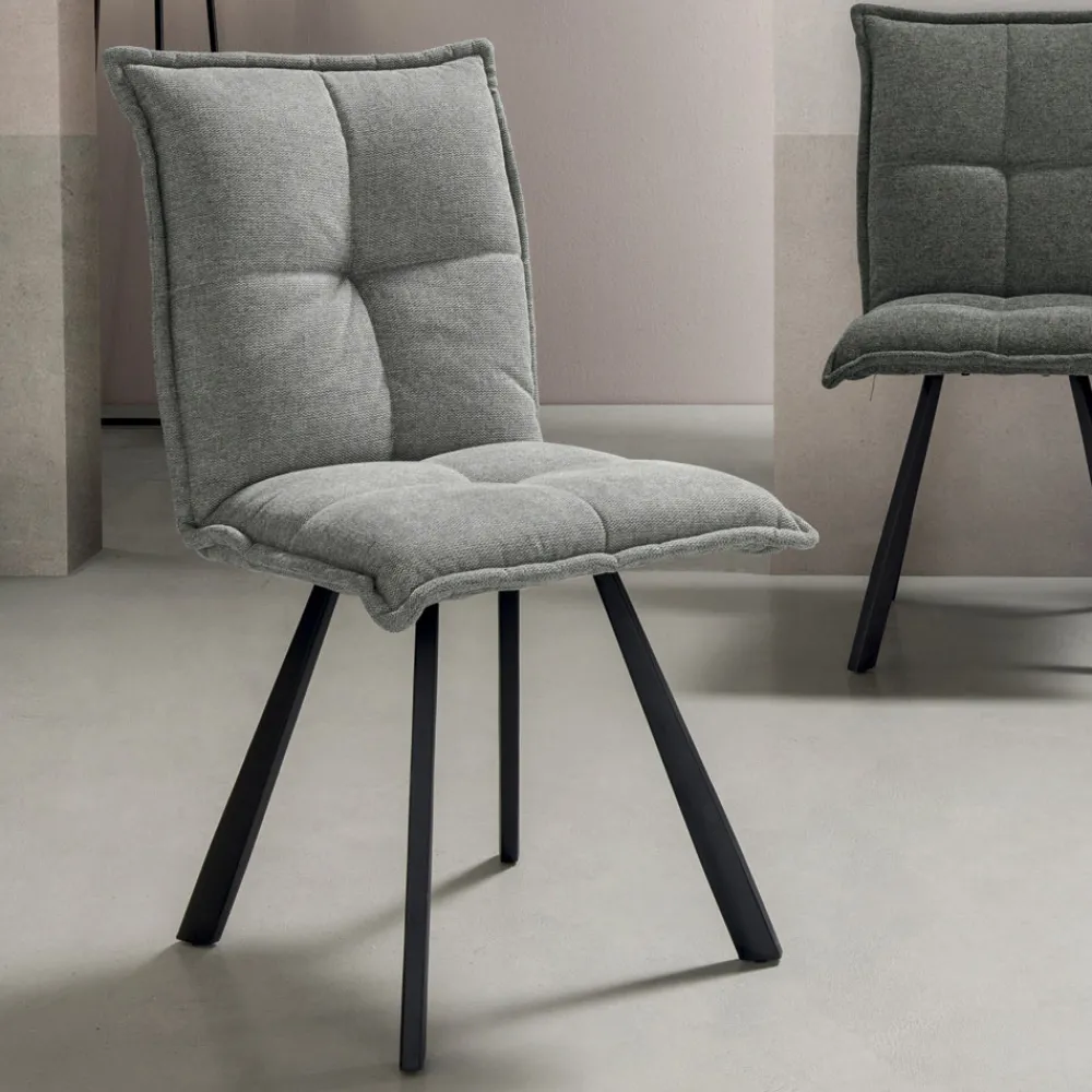 Viadurini Living Moderne Stühle-Wohnzimmerstuhl mit 4-teiliger Struktur aus lackiertem Metall - Ortensy