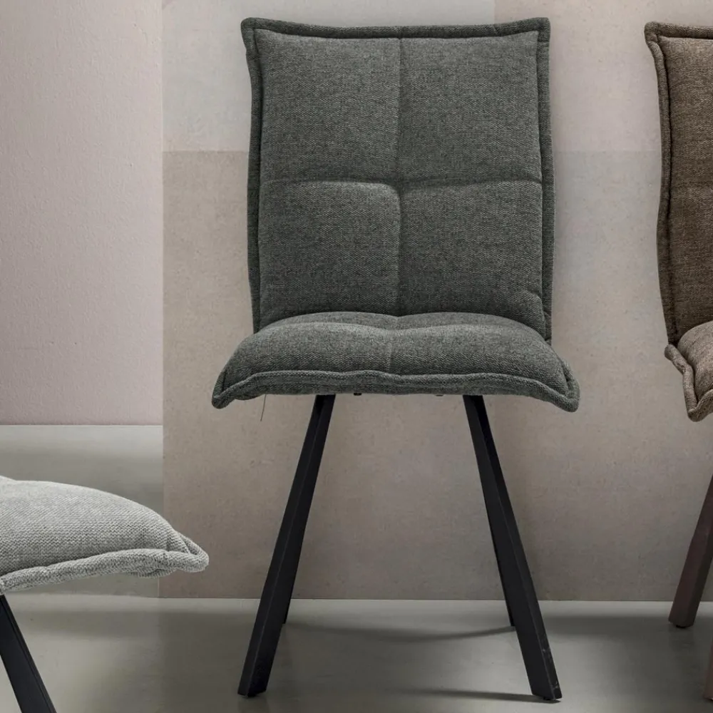 Viadurini Living Moderne Stühle-Wohnzimmerstuhl mit 4-teiliger Struktur aus lackiertem Metall - Ortensy