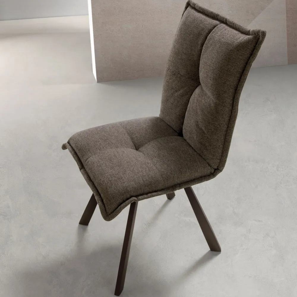 Viadurini Living Moderne Stühle-Wohnzimmerstuhl mit 4-teiliger Struktur aus lackiertem Metall - Ortensy