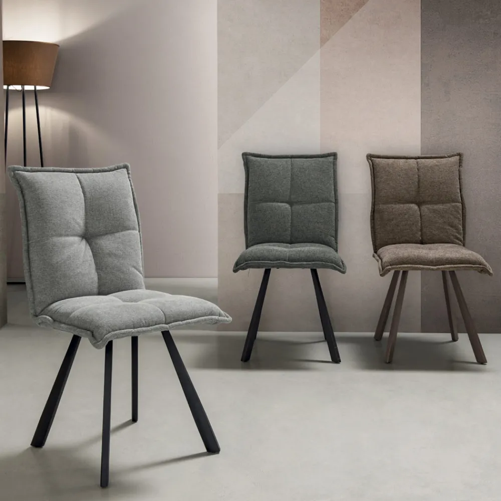 Viadurini Living Moderne Stühle-Wohnzimmerstuhl mit 4-teiliger Struktur aus lackiertem Metall - Ortensy