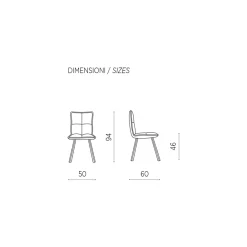 Viadurini Living Moderne Stühle-Wohnzimmerstuhl mit 4-teiliger Struktur aus lackiertem Metall - Ortensy