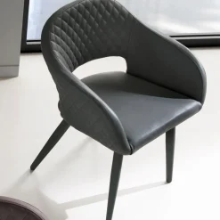 Viadurini Living Moderne Stühle-Wohnzimmerstuhl Sitz und Beine aus gepolstertem Kunstleder 2 Stück - Cupiolo