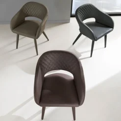 Viadurini Living Moderne Stühle-Wohnzimmerstuhl Sitz und Beine aus gepolstertem Kunstleder 2 Stück - Cupiolo