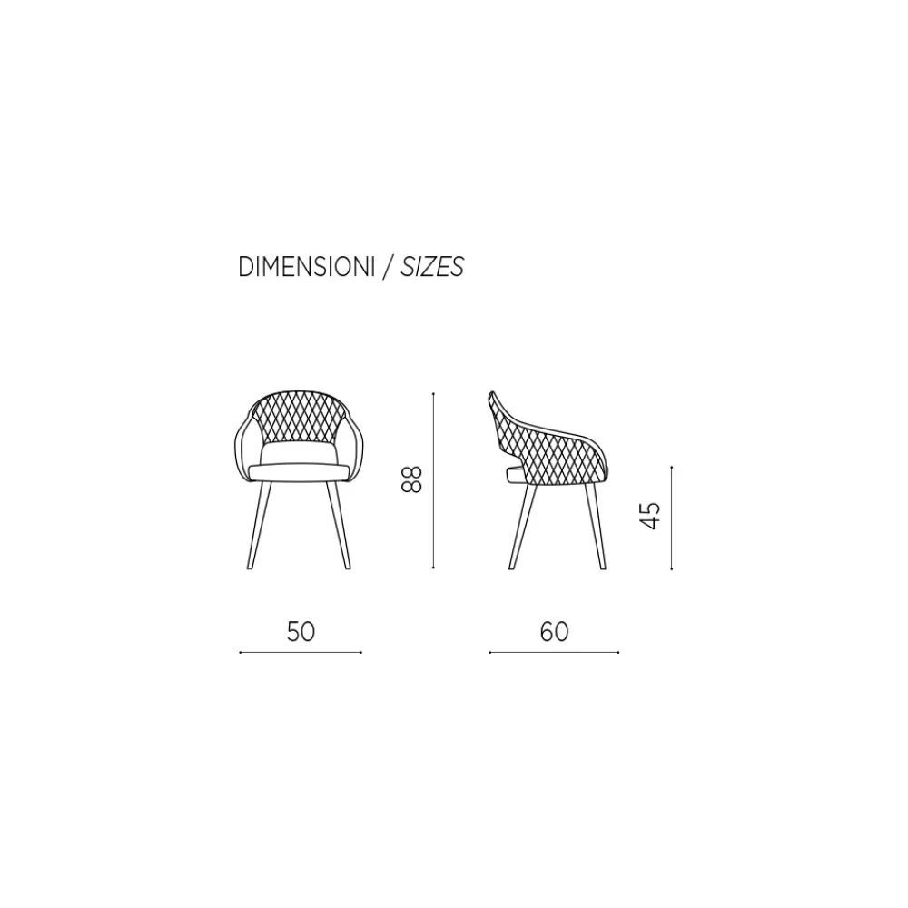 Viadurini Living Moderne Stühle-Wohnzimmerstuhl Sitz und Beine aus gepolstertem Kunstleder 2 Stück - Cupiolo