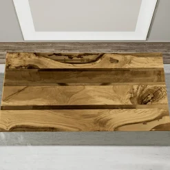 Viadurini Living Esstische-Wohnzimmertisch mit Eichenholzplatte und farbigem Epoxidharz – Miklas