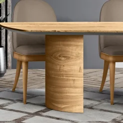 Viadurini Living Esstische-Wohnzimmertisch mit Holzplatte und -gestell, hergestellt in Italien – Auktion