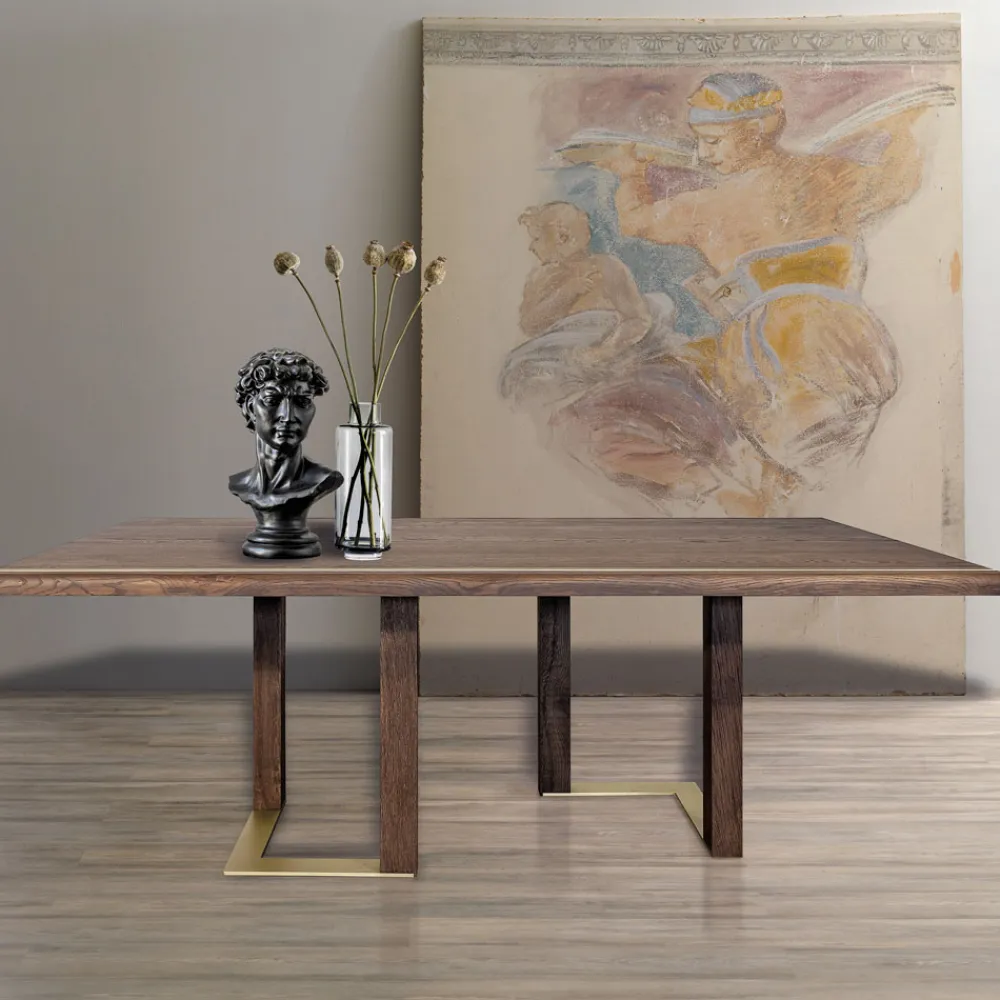 Viadurini Living Esstische Nach Mass|Esstische-Wohnzimmertisch mit Struktur aus Asteiche Made in Italy - Giusy