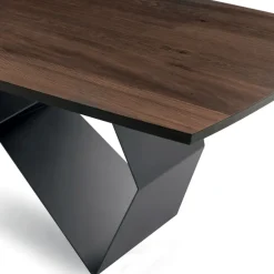 Viadurini Living Esstische-Wohnzimmertisch 200x100 aus Eichenfurnier und Metall - Cross