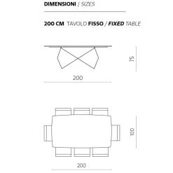 Viadurini Living Esstische-Wohnzimmertisch 200x100 aus Eichenfurnier und Metall - Cross