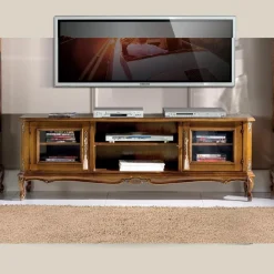 Viadurini Classic Tv-Möbel-Wohnzimmer-TV-Schrank aus Bassano-Walnussholz Made in Italy - Richard