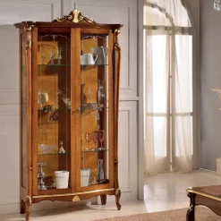 Viadurini Classic Vitrinen-Wohnzimmervitrine aus Holz mit 2 Türen Classic Made in Italy - Cambrige