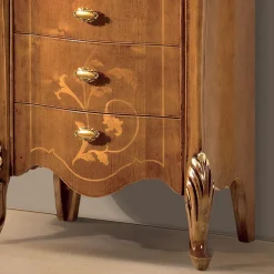 Viadurini Classic Vitrinen-Wohnzimmervitrine mit 1 Glastür und 3 Schubladen Made in Italy - London