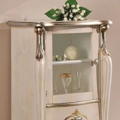 Viadurini Classic Vitrinen-Wohnzimmervitrine mit 1 Glastür und 3 Schubladen Made in Italy - London