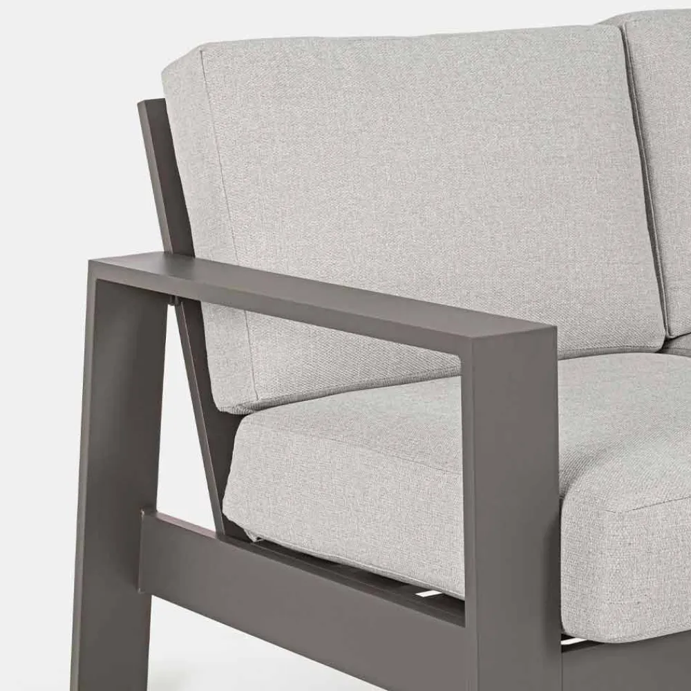 Viadurini in the Garden Gartensofas-Wohnzimmerzusammensetzung im Freien in Aluminium mit Stoffkissen - Yoshi