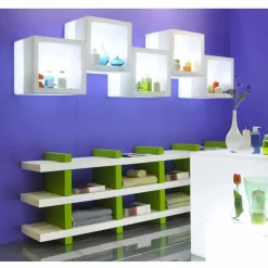 SLIDE Wandregale-Würfelförmiges helles Regal mit modernem Design Open Cube, hergestellt in Italien