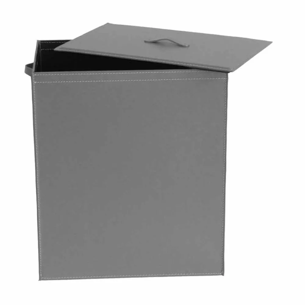 Limac Design Wäschekörbe-Wäschekorb aus Leder mit einem rechteckigen Design-Basis Peter