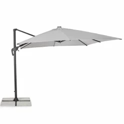 Viadurini in the Garden Gartenschirm-3x3 Außenschirm aus grauem Polyester und anthrazitfarbenem Aluminium - Coby