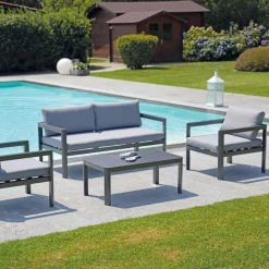 Viadurini in the Garden Garten Beistelltisch-100x55 cm Gartentisch aus Aluminium mit verschiedenen Oberflächen - Mickey Mouse