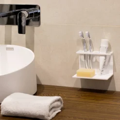 Viadurini Bathroom Badzubehör-Zahnbürstenhalter für Badezimmer in weißer Corian Designqualität Made in Italy - Elono