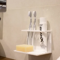 Viadurini Bathroom Badzubehör-Zahnbürstenhalter für Badezimmer in weißer Corian Designqualität Made in Italy - Elono