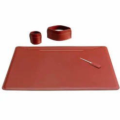 Limac Design Bürozubehör-Zubehör für Schreibtisch aus Leder, 4 Stück, Made in Italy - Ebe