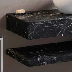 Viadurini Bathroom Badmöbel Hängend-Zusammensetzung 3 Hängende Badezimmermöbel aus Feinsteinzeug Made in Italy - Ramina