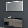 Viadurini Bathroom Badmöbel Hängend-Zusammensetzung 2 Hängende Badezimmermöbel aus Mdf Platin lackiert 120 cm - Renga