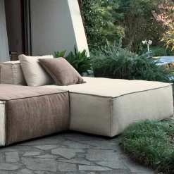 Viadurini Living Moderne Sofas-Zusammensetzung aus 1 Pouf mit Rückenlehne, 1 Pouf und 1 Halbinsel - Bizarre