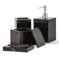 Viadurini Bathroom Badzubehör-Zusammensetzung der Marmor Badzubehör Made in Italy, 4 Stück - Deano