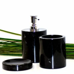 Viadurini Bathroom Badzubehör-Zusammensetzung von 3 Badezimmerzubehör aus poliertem Marmor Made in Italy - Trevio