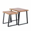 Viadurini Living Moderne Couchtische-Zusammensetzung von 2 Couchtischen in Holz und Stahl Homemotion - Artur