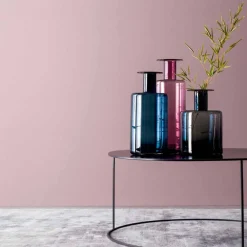 Viadurini Living Deko Vasen-Zusammensetzung von 3 dekorativen Vasen aus Rauchglas, Blau und Amethystglas - Infinity