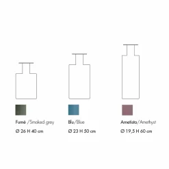 Viadurini Living Deko Vasen-Zusammensetzung von 3 dekorativen Vasen aus Rauchglas, Blau und Amethystglas - Infinity