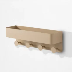 Viadurini Bathroom Wandregale-Zusammensetzung von 2 Objektregalen mit Handtuchhalter -Lou