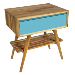 Viadurini Bathroom Badmöbel Stehend-Zusammensetzung von Badezimmermöbeln einschließlich Zubehör mit blauen Details - Carolie