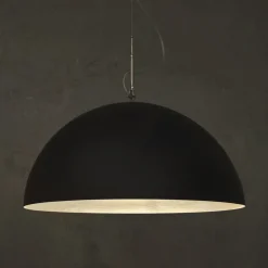 In-es.artdesign Moderne Pendelleuchten-Zweifarbiger Kronleuchter aus Laprene und Nebulite - Mezza Luna von