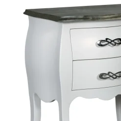 Viadurini Classic Nachttische-Zweifarbiger Nachttisch in Puder und abgenutztem Weiß, hergestellt in Italien – Mantis