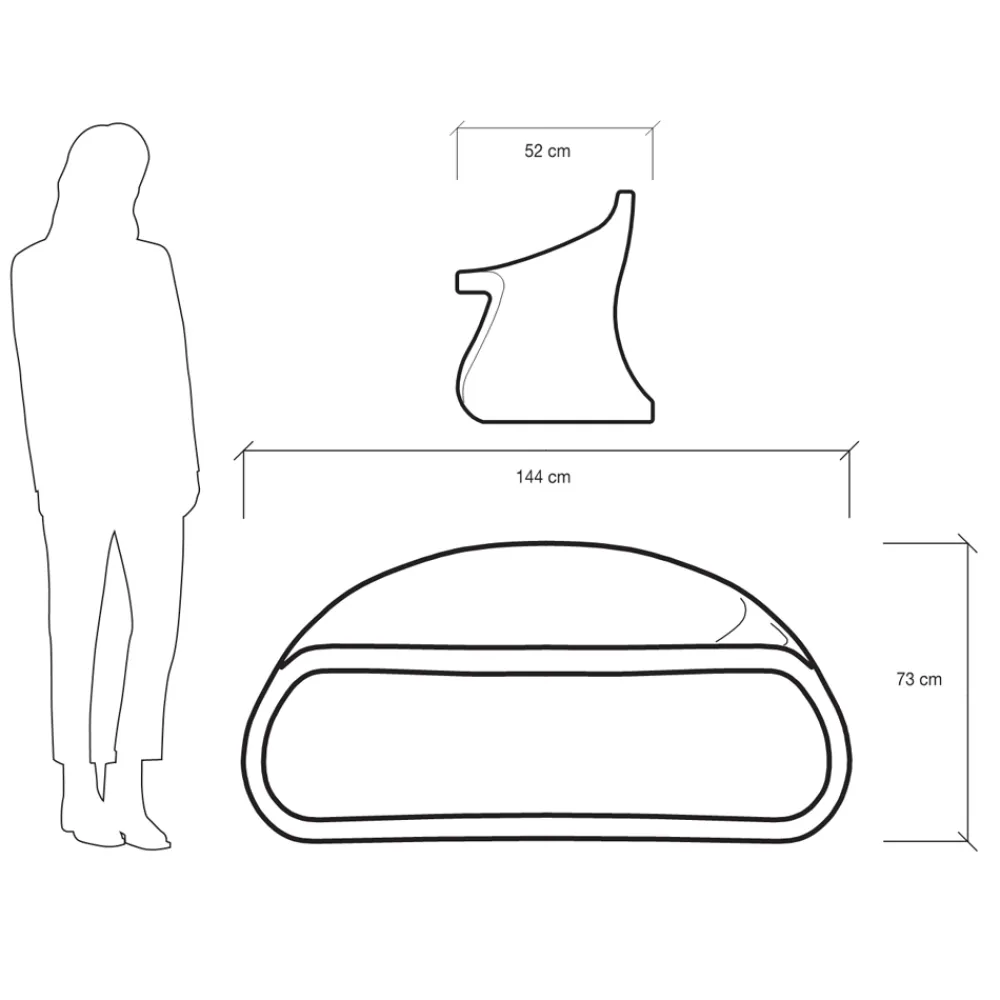 Viadurini in the Garden Gartensofas-Zweisitzer-Sofa für den Innen- oder Außenbereich aus Polyethylen Made in Italy - Doubles