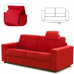 Stile Relax Moderne Sofas-Zweisitzer-Sofa modernes Design aus Kunstleder/Stoff made Italy Mora