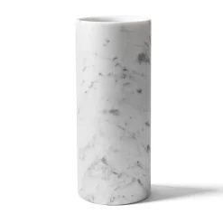 Viadurini Decor Deko Vasen-Zylindrische Vase aus satiniertem weißem Carrara-Marmor, italienisches Design - Murillo